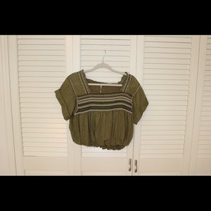 green free people top